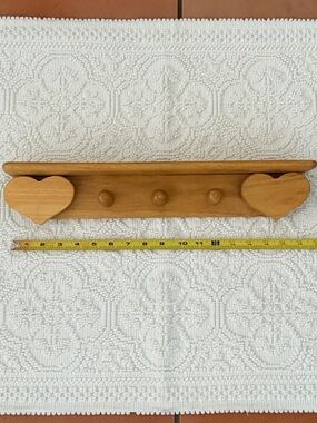 Vintage Wood Heart Shelf Shelf Cottagecore